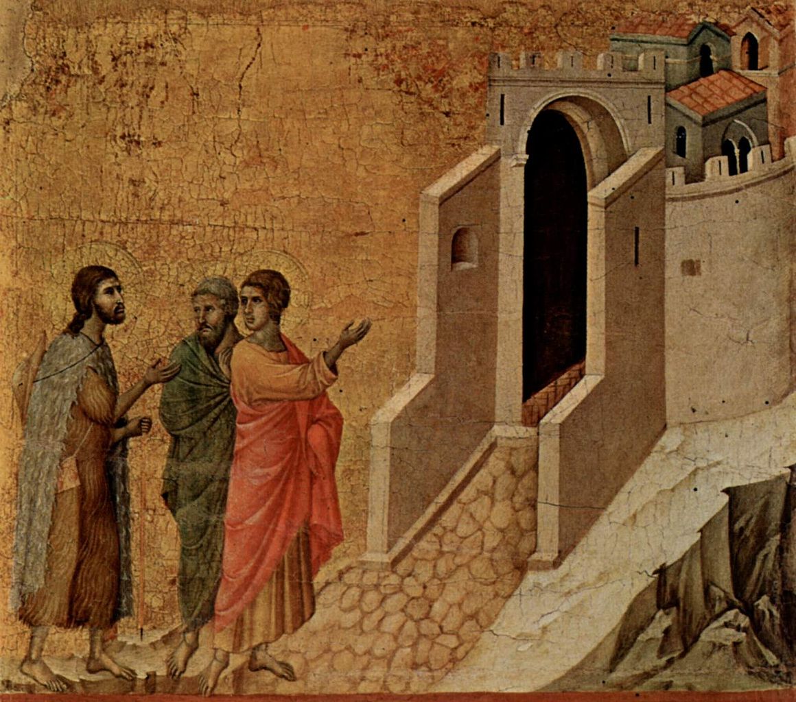 "On the Road to Emmaus" by Duccio (1308-1311)