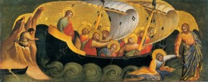 16_Lorenzo_Veneziano,_Christ_Rescuing_Peter_from_Drowning._1370_Staatliche_Museen,_Berlin.